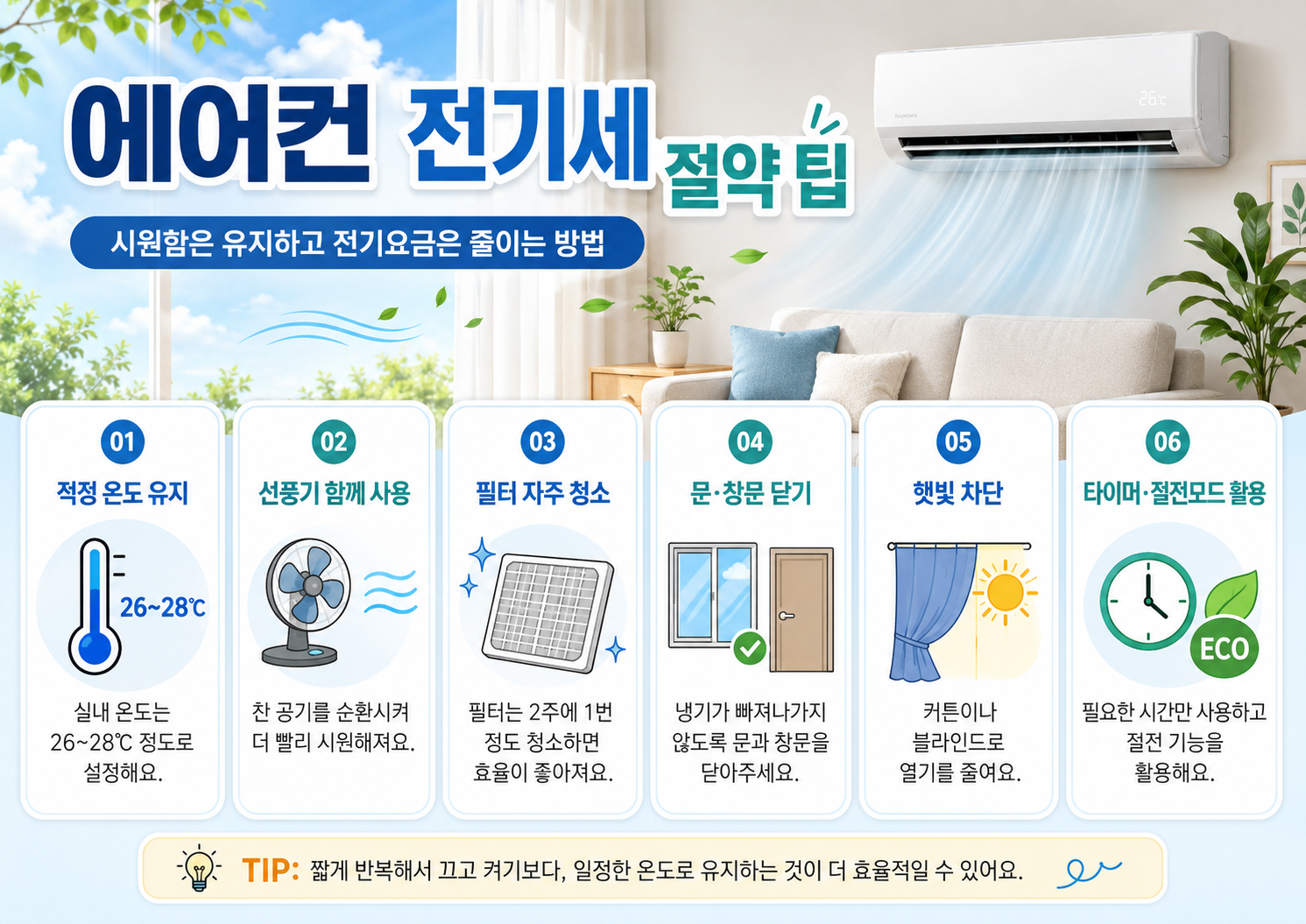 에어컨 전기세 절약 팁