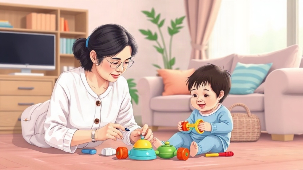 아이돌봄서비스 신청 방법 - 아이돌보미가 영유아를 돌보는 모습