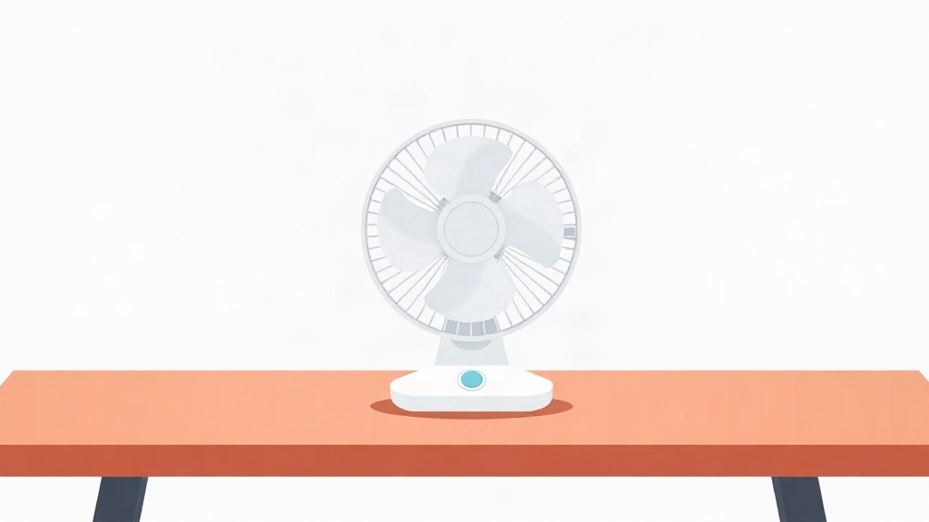 서큘레이터와 선풍기 차이 - 선풍기가 사람에게 넓고 부드러운 바람을 보내는 모습