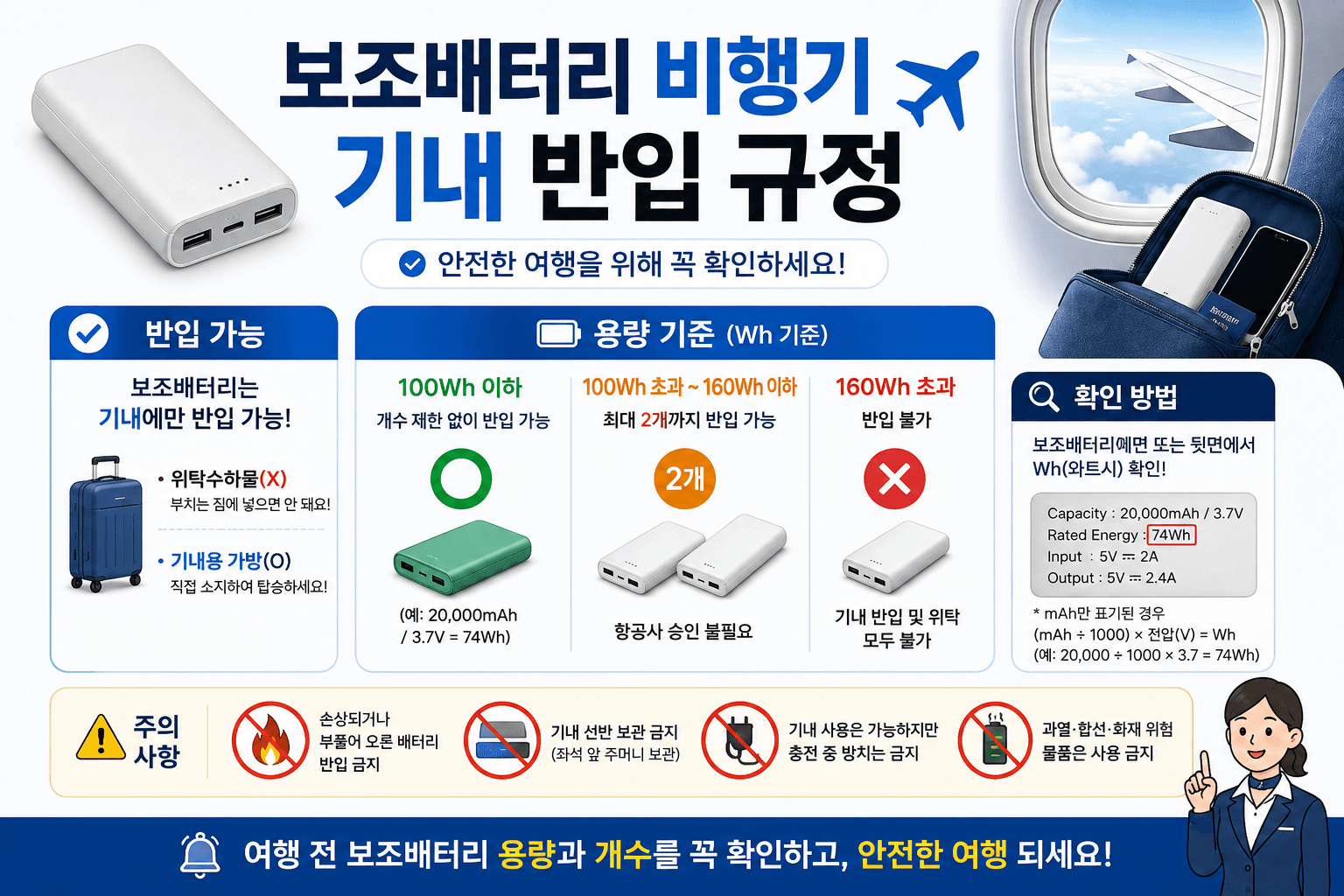 보조배터리 비행기