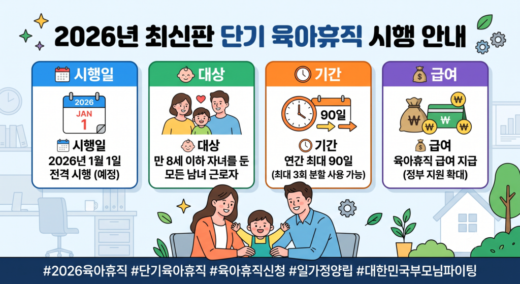단기 육아휴직 시행일 2026년 최신판 정리